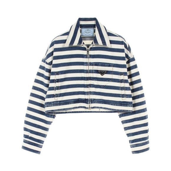 Prada Jackets & Blazers - Prada Cotton Denim Striped Jacket